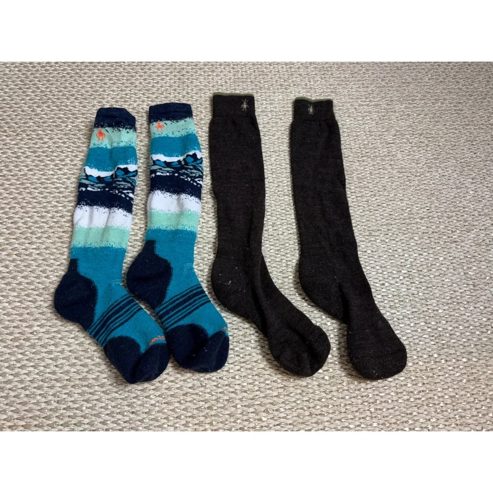 Smartwool Womens Merino Wool  Socks Bundle Teal Mountain 2 Pair ski hike medium